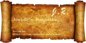 Jovián Ruszalka névjegykártya